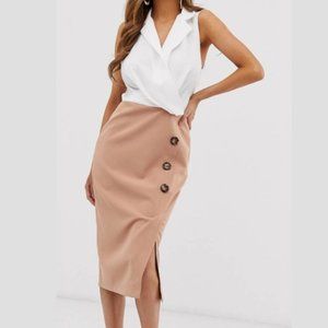 Collared 2-tone Dress